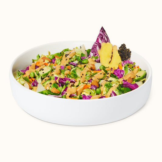 Almond Satay Brussels Sprouts + Carrot Harvest Bowl