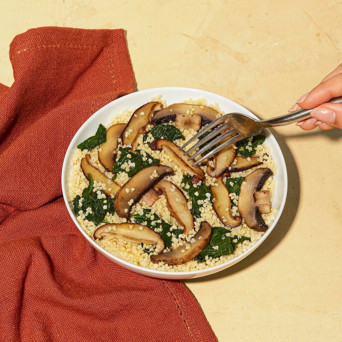 Spinach + Mushroom Grits
