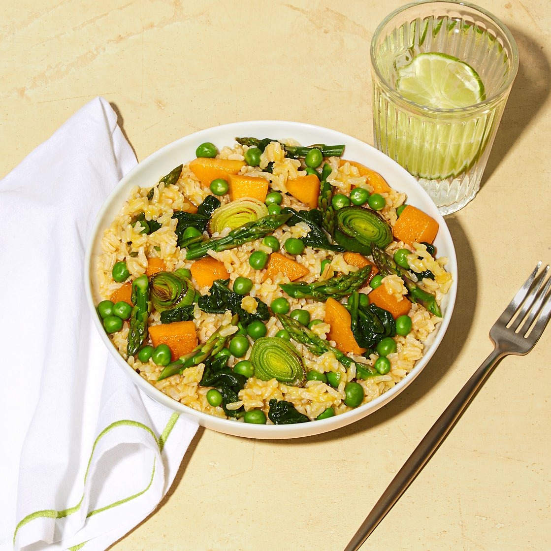 Herbed Squash + Asparagus Risotto